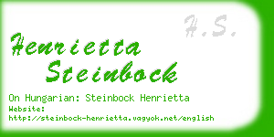 henrietta steinbock business card